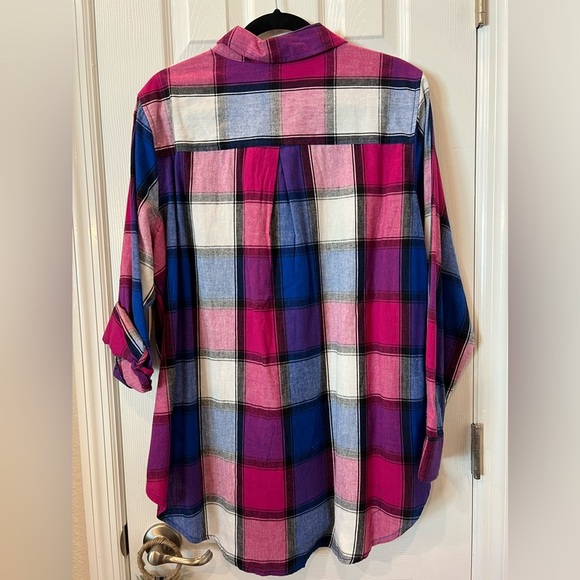 1x plaid flannel plus size top nwt - Picture 2 of 2